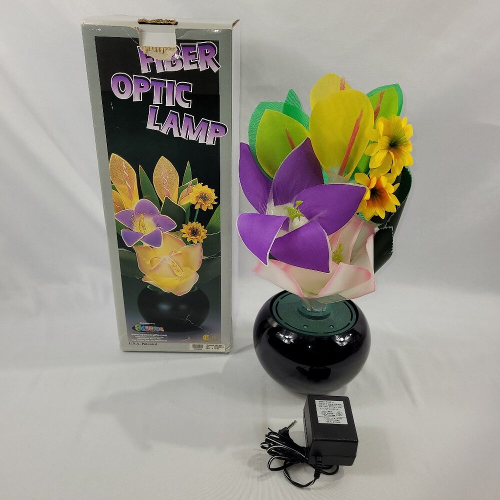 Fiber Optic Vintage Flower Pot Lamp by Spencer Gifts